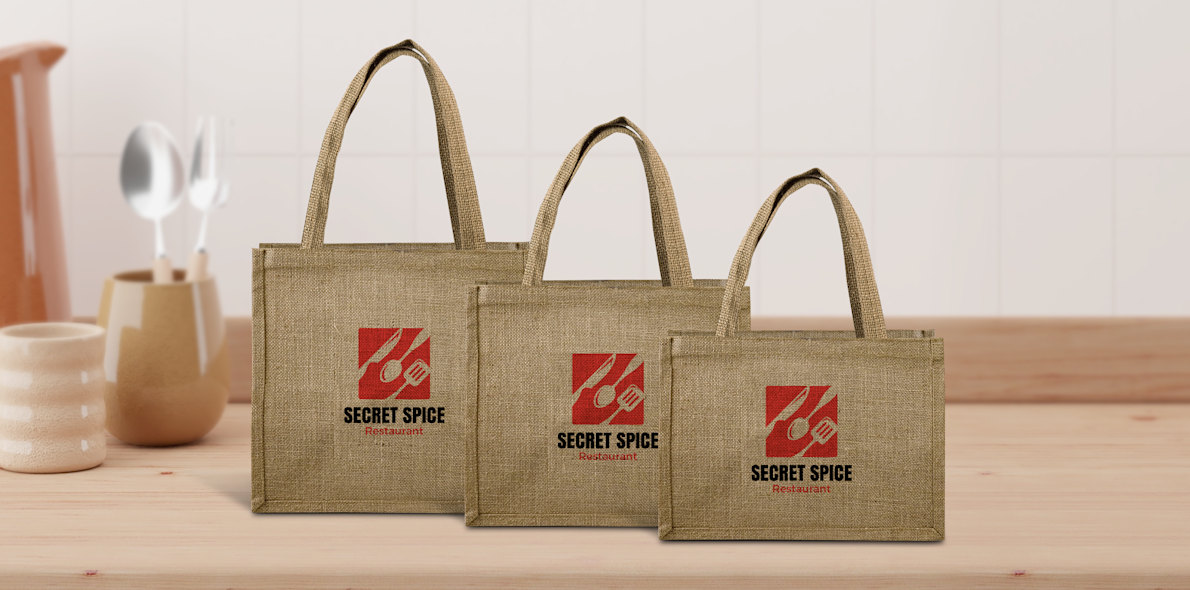 Custom printed jute bags store